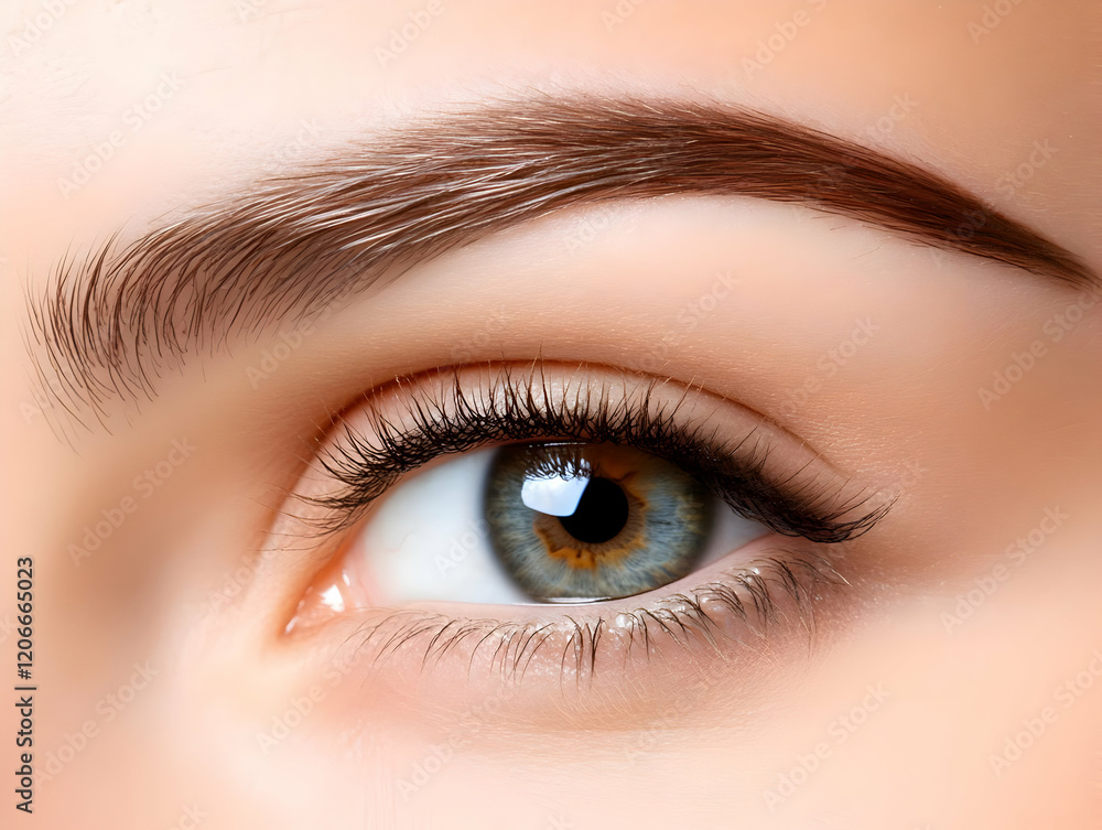 Obraz premium Close-up of a beautiful human eye.