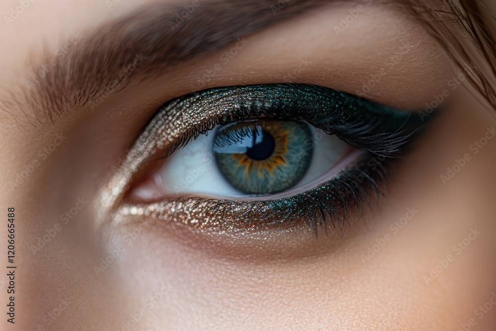 Obraz premium Woman with smokey eye makeup