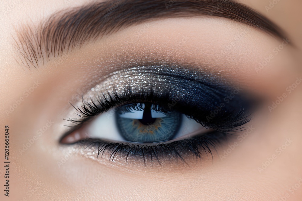 Obraz premium Woman with smokey eye makeup