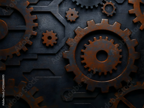 Close-up of intricate metal gears and cogs.