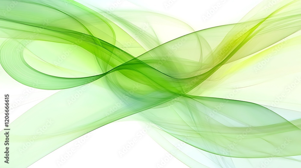 Fototapeta premium Abstract Green Wave Forms Design Background