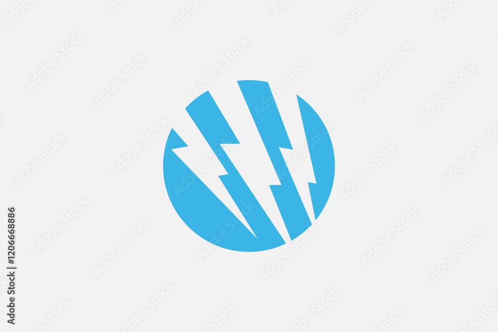 Three bar lightning in circle logo Three bar lightning in circle logo