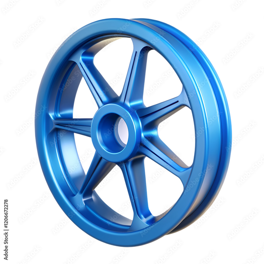 Obraz premium Vibrant Blue Wheel: Clean, Modern Design Element. Perfect for websites, presentations, and marketing