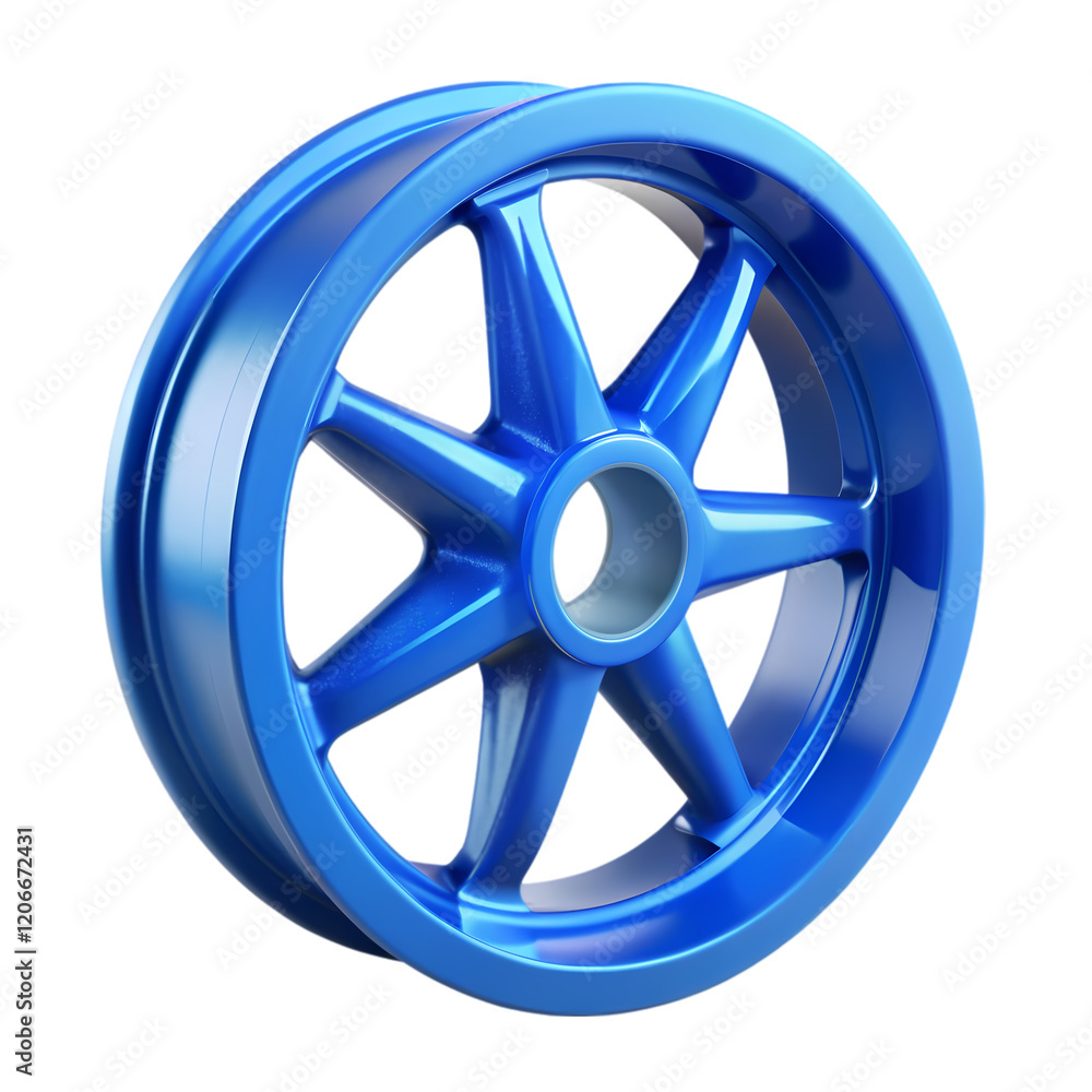 Obraz premium Vibrant Blue Wheel: Clean, Modern Design Element. Perfect for websites, logos, and presentations.