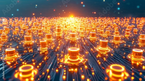 Agentic ai evolution the interconnected glow of intelligent systems in digital landscapes