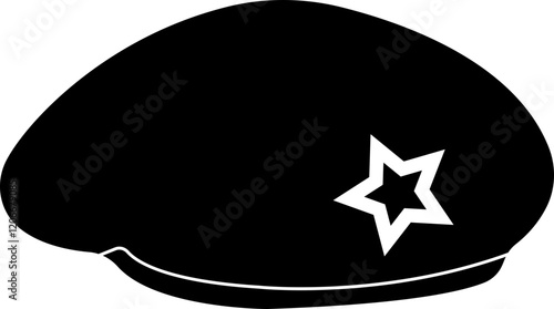 Military beret cap icon in flat. isolated on transparent background Hat icons, captain hat icon, police cap, sun visor, beret, cowboy, military hat. Vector for apps or website