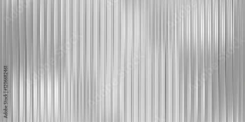 Glass pattern texture effect. Holograph ice reed metal. Abstract 3d ribbed line gradient. Fluted laser ripple striations. Silver light corrugated transparent wall. Seamless frosted plastic prism panel
