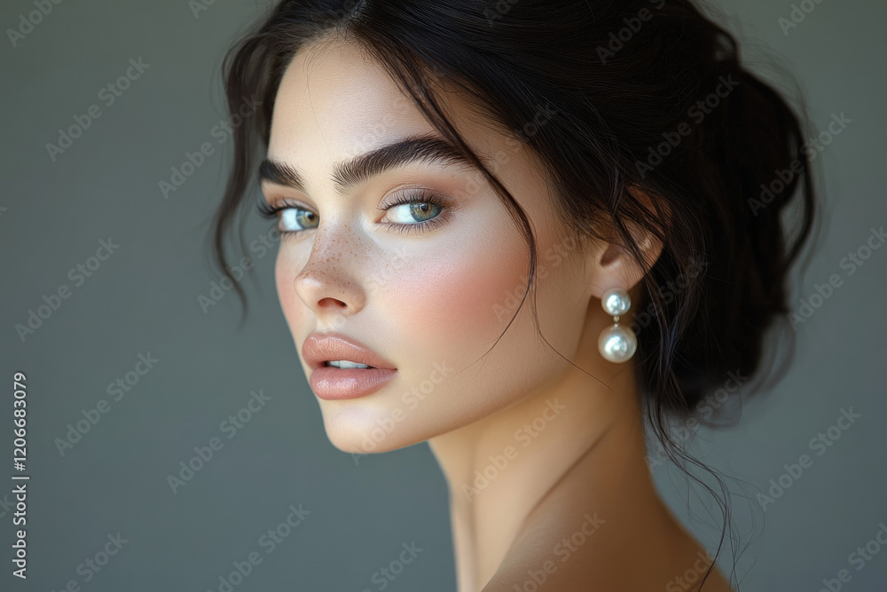 Woman wearing pearl earrings, looking out a window, lost in thought with a cup of coffee and book nearby. Warm sunlight illuminates the room. Woman wearing pearl earrings, looking out a window, lost in thought with a cup of coffee and book nearby. Warm sunlight illuminates the room.