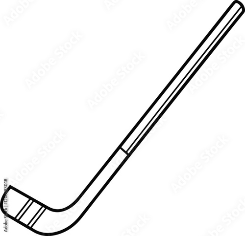 hockey stick outline vector illustration line art