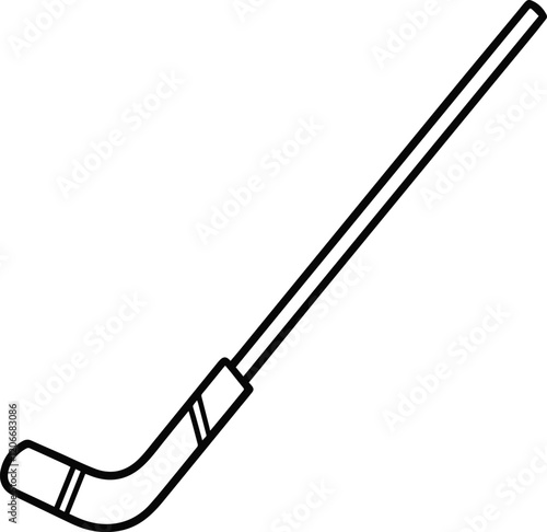 hockey stick outline vector illustration line art