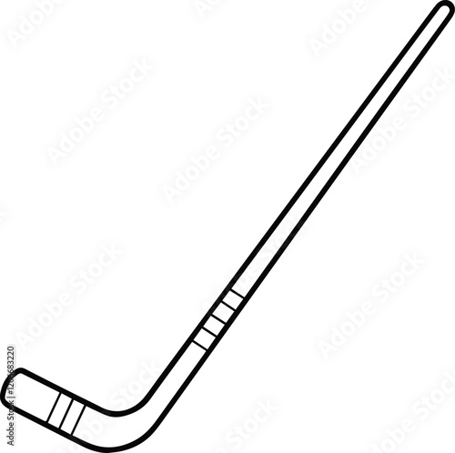 hockey stick outline vector illustration line art