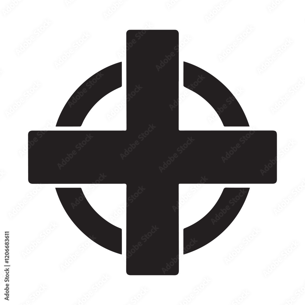 Obraz premium Hospital and medical health care Medical Cross icon silhouette vector illustration