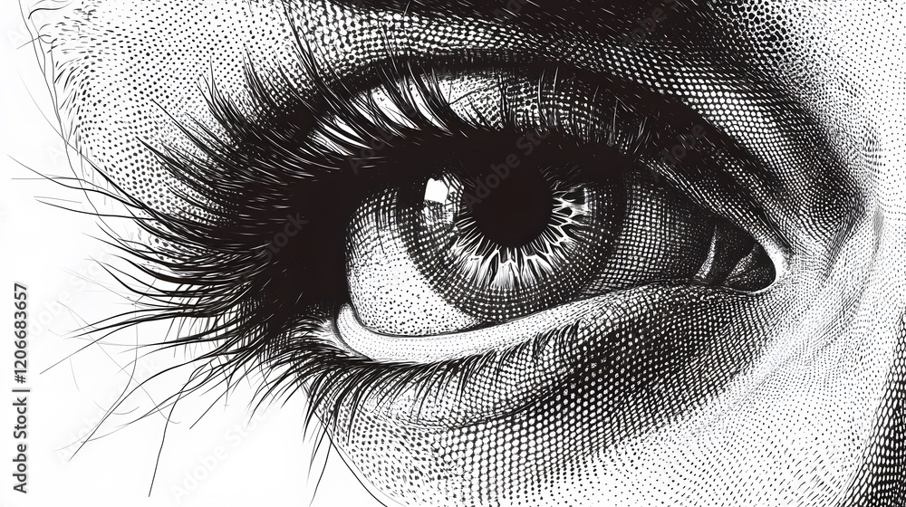 Obraz premium A Detailed Close Up Of A Womans Eye With Long Lashes