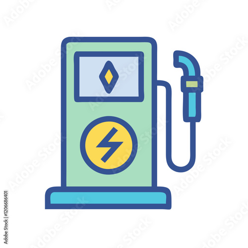 electro gas station icon design