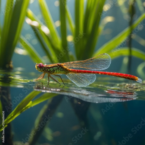 Graceful Diamond Darter Gliding Through a Vibrant Freshwater Ecosystem photo