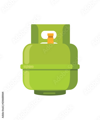 3kg green LPG gas cylinder with white background