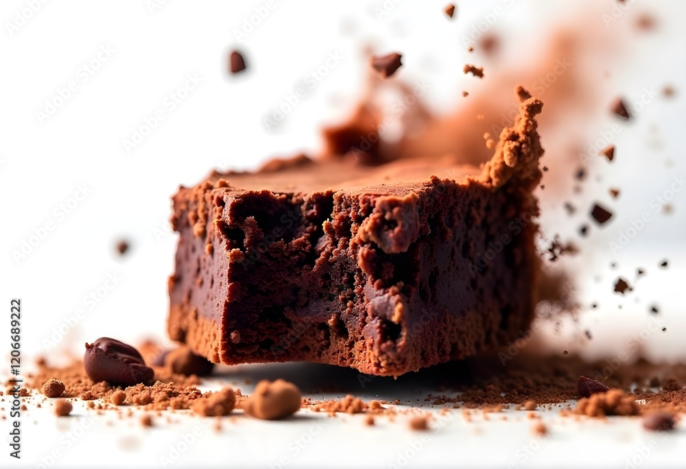 Fototapeta premium Chocolate brownie, close up 