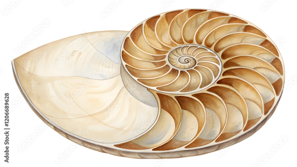 Obraz premium nautilus shell isolated on white