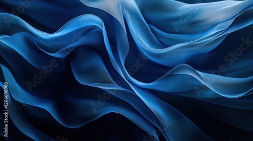 Wallpaper Mural Abstract Blue Silk Fabric Waves Torontodigital.ca