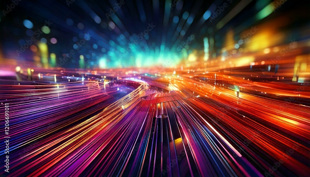 A Mesmerizing 3D Abstract Multicolor Visualization Background with Motion Blur and Bokeh A Mesmerizing 3D Abstract Multicolor Visualization Background with Motion Blur and Bokeh