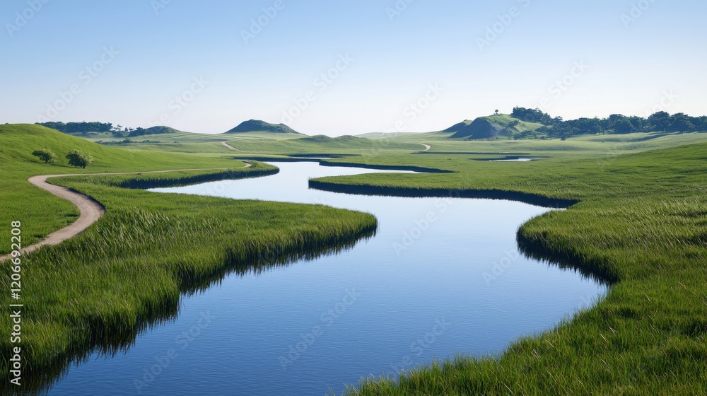 Serene River Landscape Serene River Landscape