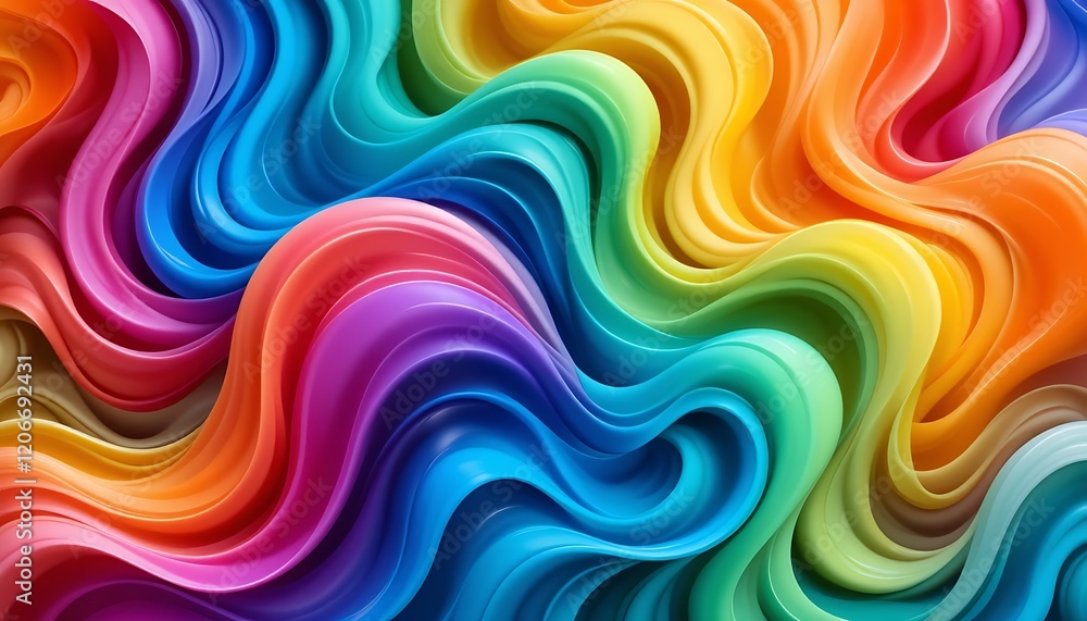 Abstract Rainbow Swirls Vibrant Color Fluid Design Abstract Rainbow Swirls Vibrant Color Fluid Design