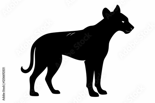 Silhouette hyena animal black color only full body. hyena icon vector illustration design
 photo