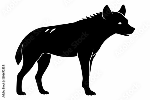 Silhouette hyena animal black color only full body. hyena icon vector illustration design
 photo