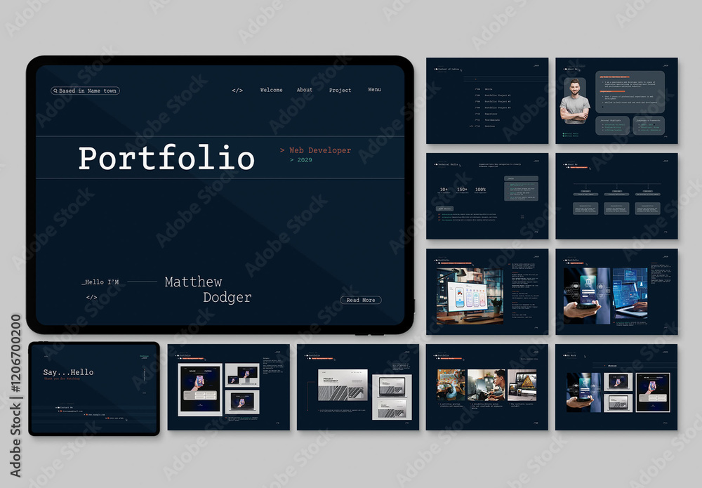 Web Developer Portfolio Presentation Template Stock Template | Adobe Stock