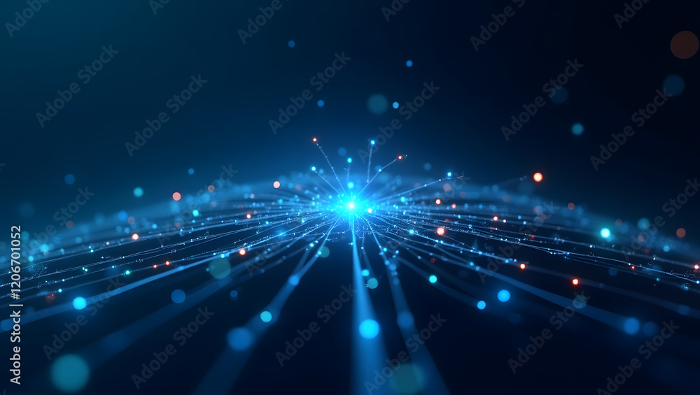 Fototapeta premium Global connection with artificial intelligence background