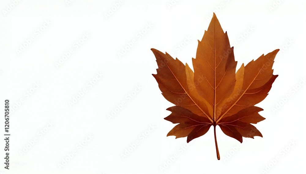 Detailed Autumn Maple Leaf Against a White Background Detailed Autumn Maple Leaf Against a White Background