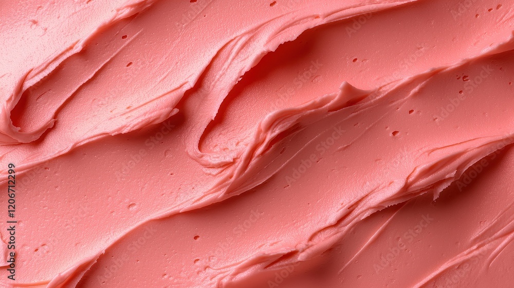 Swirled Pink Frosting Texture Creamy Delicious Dessert Topping Bakery Background Swirled Pink Frosting Texture Creamy Delicious Dessert Topping Bakery Background