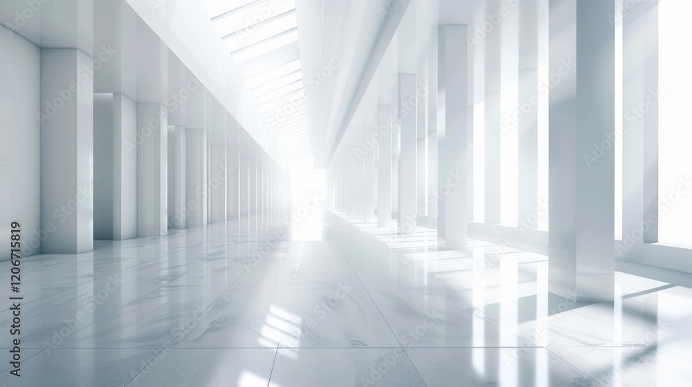 Elegant White Architectural Hallway Elegant White Architectural Hallway
