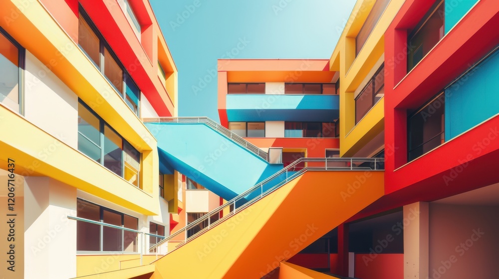 Fototapeta premium Colorful Modern Architecture Building