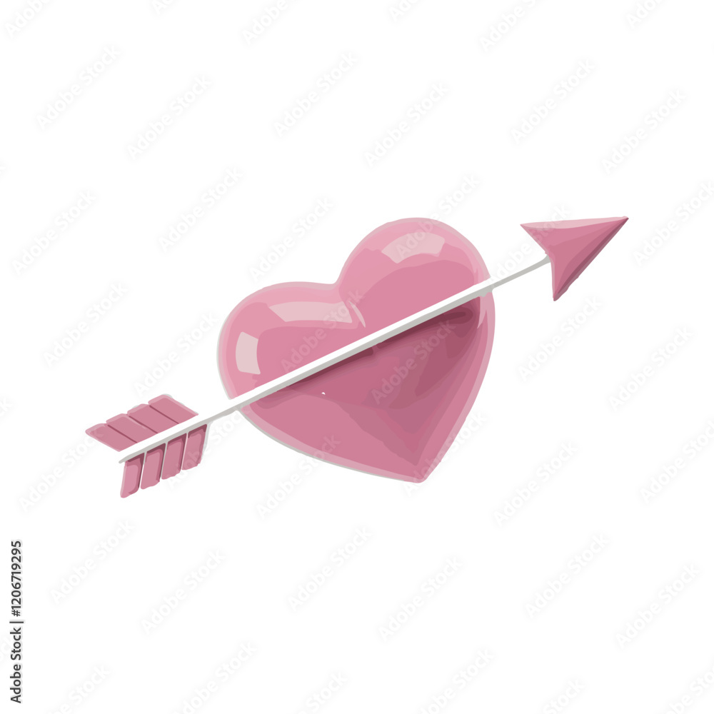Pink heart arrow vector 3D element Pink heart arrow vector 3D element