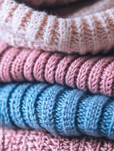 Close-up of sweater pile