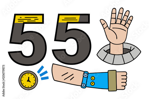 Arm Five Hand Icon - Gesture and Human Interaction Symbol