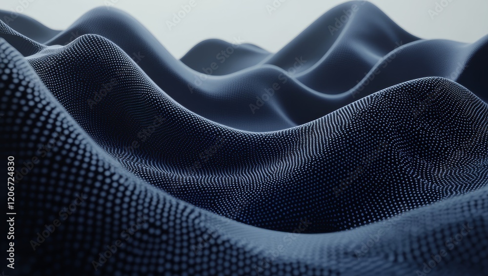 Abstract dark blue wavy surface with dotted texture. Abstract dark blue wavy surface with dotted texture.