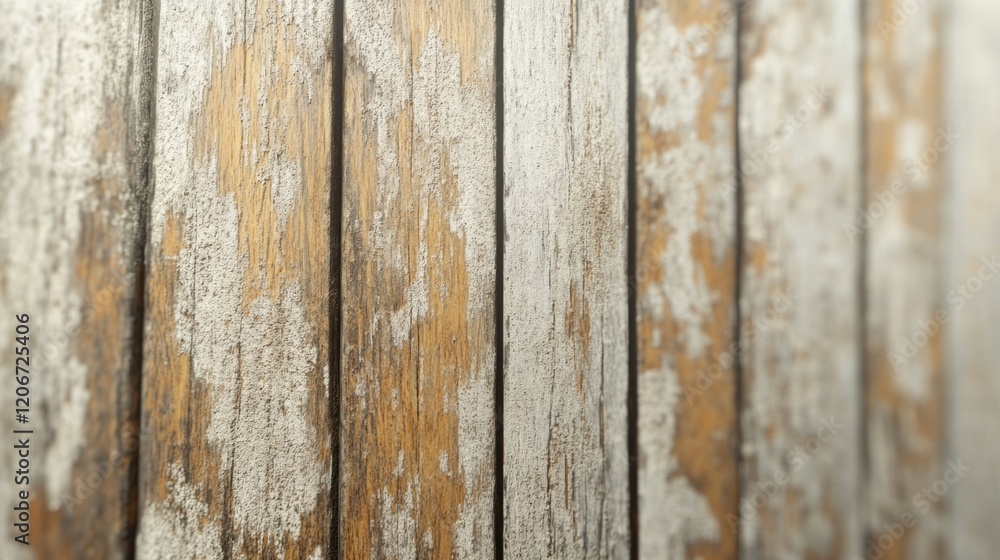 Fototapeta premium Wooden Fence with Peeling Paint
