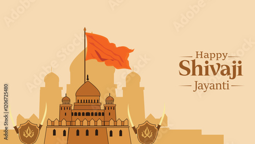 Shivaji Jayanti Fort and Flag Design