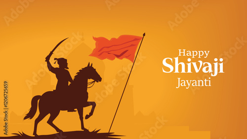 Shivaji Jayanti Rider with Flag Design