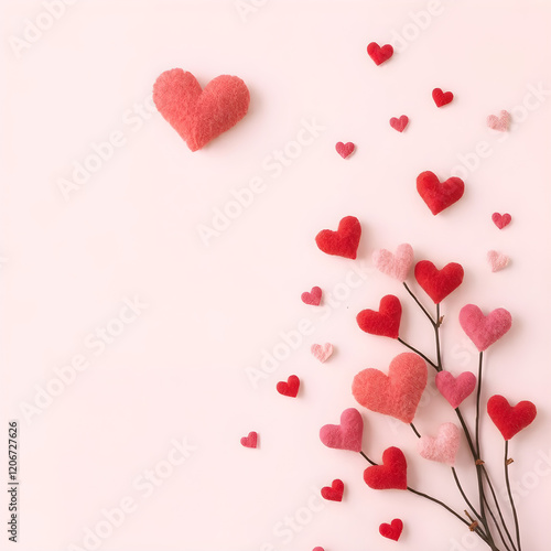 Un delicado fondo de San Valentín adornado con diminutos corazones encantadores.