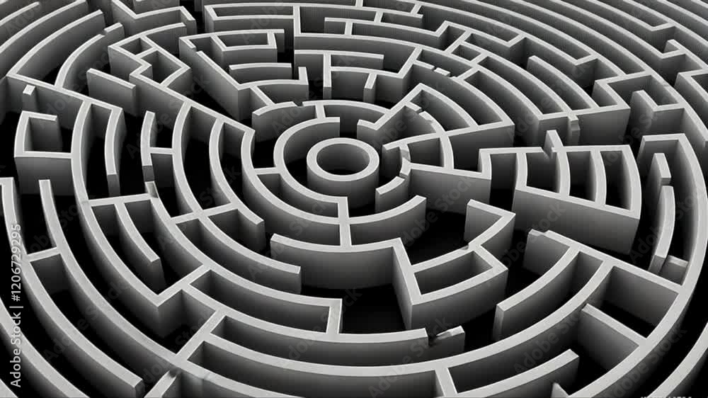 Camera flying on a 3d white maze, challenge and doubt concept, creative abstract success, marketing, strategy and motivation business background, 4k looping animation Camera flying on a 3d white maze, challenge and doubt concept, creative abstract success, marketing, strategy and motivation business background, 4k looping animation