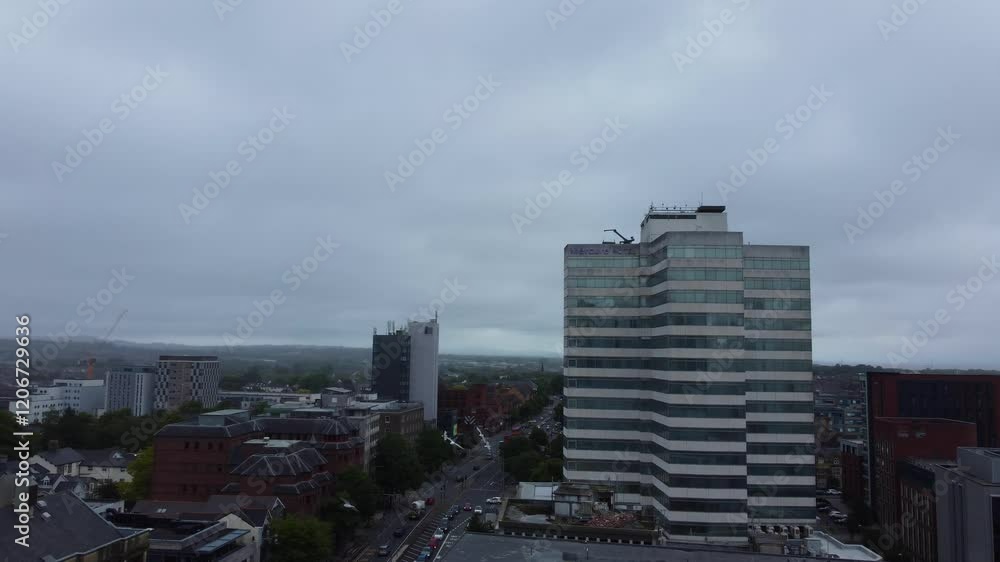 Cardiff City Centre and Buildings at Central Downtown and Near to Ocean Bay. The Capital City of Wales and Eleventh Largest City of United Kingdom.