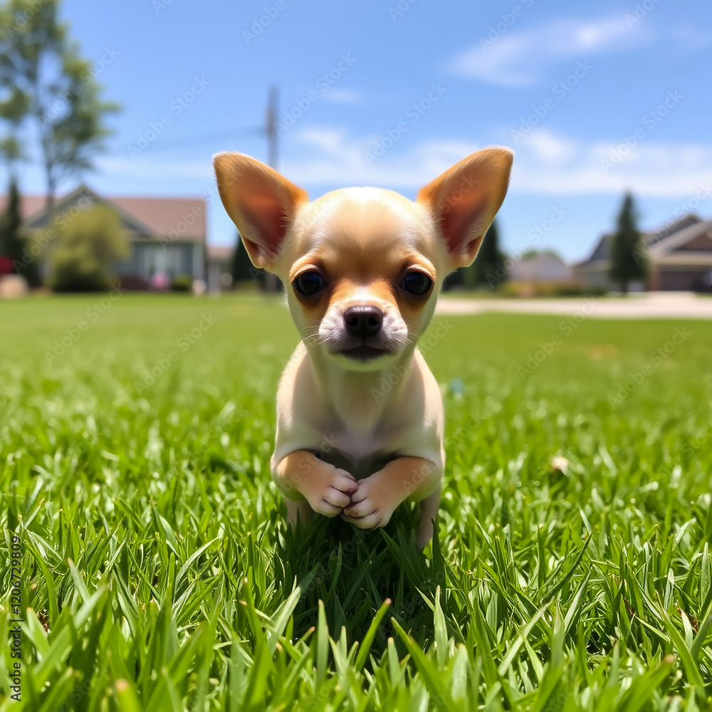 chihuahua dog puppy in the summer garden chihuahua dog puppy in the summer garden