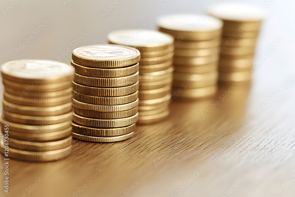 Golden Stacks of Coins: A Symbol of Financial Growth