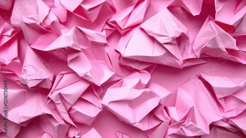 Wallpaper Mural Abstract Pink Crumpled Paper Texture Background Creative Design Element Wrinkled Paper Sheets Torontodigital.ca