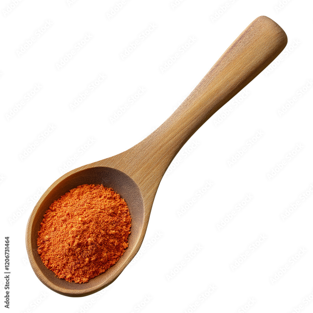 Spicy cayenne pepper in wooden spoon, isolated on white background. Spicy cayenne pepper in wooden spoon, isolated on white background.