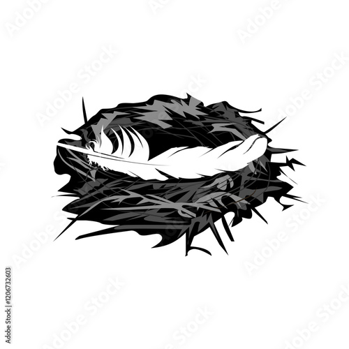 Feather illustration design template