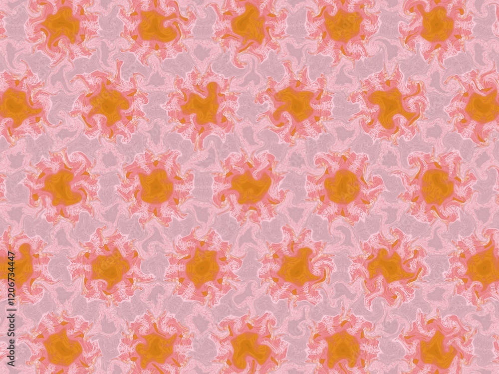 Seamless pink and orange abstract swirl pattern background, perfect for textile or wallpaper design Seamless pink and orange abstract swirl pattern background, perfect for textile or wallpaper design